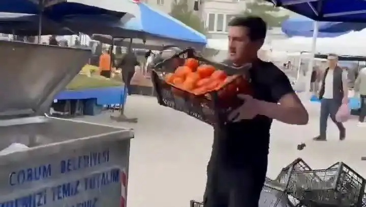 Domatesleri Çöpe Döken Pazarcının Başına Gelenler İnanılmaz!